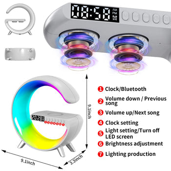 RGB Night Light Alarm Clock & Charging Station