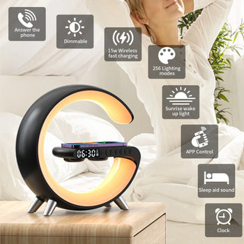 RGB Night Light Alarm Clock & Charging Station